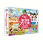 Ratnas 4 in 1 Indian Seasons Jigsaw Puzzle for Kids- Set of 4 